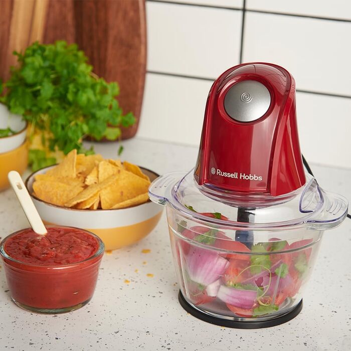 Кухонна машина Russell Hobbs 27131-56: електрична, для овочів, фруктів, м'яса, цибулі, 1л, нержавіюча сталь, 350W