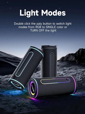 Портативна Bluetooth колонка MLOVE E80 30W, IPX7, з підсвіткою, мікрофоном, MicroSD, TWS