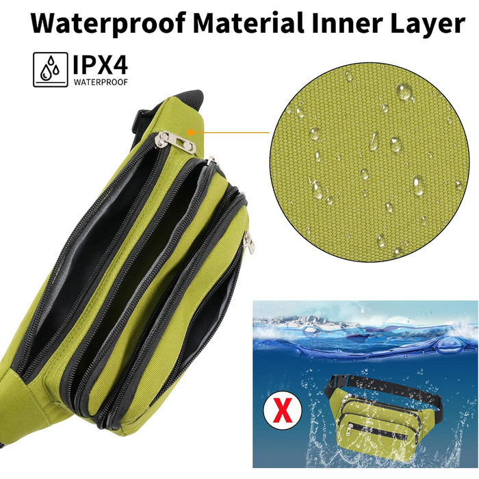 Поясна сумка на пояс, унісекс, зелена. Сумка через плече, для подорожей, прогулянок з собакою, чоловіча та жіноча. Довжина ремінця 60 см