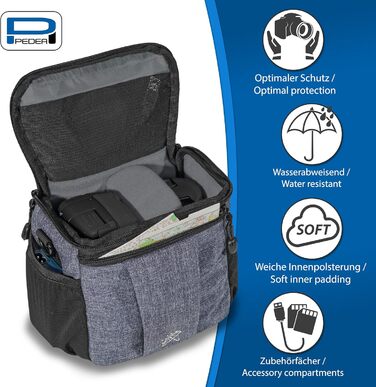 Сумка для DSLR-камери PEDEA: стильна фотосумка з водонепроникним чохлом (сіра)