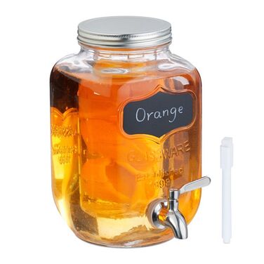 Relaxdays Drink Dispenser with Fruit Insert, 4L
