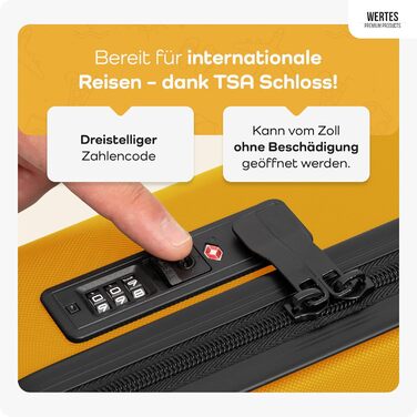 Набір валіз 3 в 1 з TSA замком - жовтий, з подвійними колесами, для подорожей