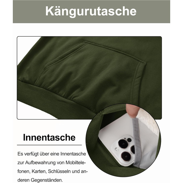 Качур Cavva для чоловіків з капюшоном, флісова кофта, військово-зелений, XL