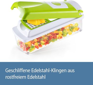 Набір для нарізки овочів Genius Nicer Dicer Smart (14 шт.) - набір для нарізки кубиками, соломкою, слайсами, смужками та чвертями, з рецептами. Включає салатослайсер, мандоліну та овочечистка.