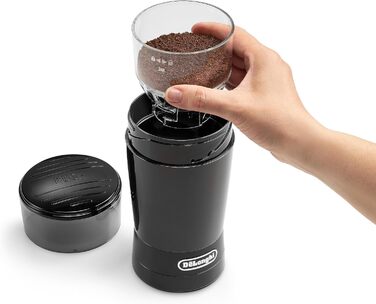 Електрична кавомолка De'Longhi KG200 з лезом, нержавіюча сталь, чорна