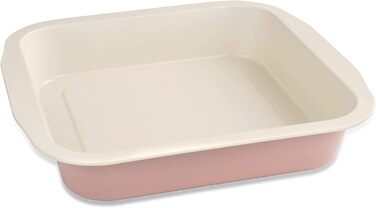 Форма для випічки Dr. Oetker Springform Ø 20 см з плоскою основою, кругла, Modern Baking - Retro Design, керамічно посилена преміум-антипригарне покриття (рожева/кремова), 1 шт. (форма для брауні 28 x 26 см)