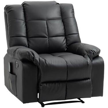 HOMCOM Recliner Chair, Faux Leather, 160 kg Weight Capacity, Electric Stressless Style Recliner, Black