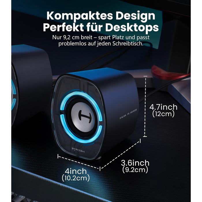 Комп'ютерні колонки Edifier G1000 II з RGB-підсвічуванням, Bluetooth, USB-C, AUX, для PC, PS5, Switch (чорний)
