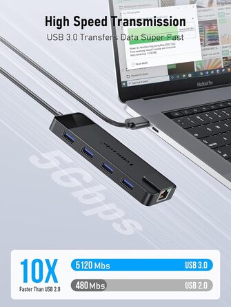 Lemorele USB-C Док-станція 10-в-1: Gigabit Ethernet, 4K HDMI, 4x USB 3.0/2.0, 100W PD, SD/TF, для MacBook/Dell/HP/Lenovo/Asus