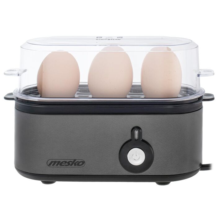 Електричний яйцеварка Mesko MS 4485: 1-3 яйця, напівтверді/тверді, режим приготування, мірний стакан, індикатор, автовимкнення