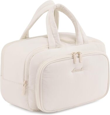 Жіноча косметичка OVEVOOK велика для подорожей, водонепроникна, з відділенням для мокрого, з ручкою (бежева)