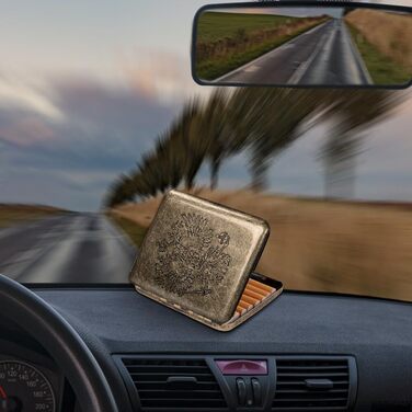 Елегантне металеве тютюно-випарювач для 20 сигарет Adler (Золотий)