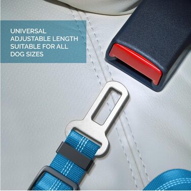 Авторемні для собак, регульовані та міцні авторемні для собак UK – міцний нейлоновий авторемні для собак з еластичним буфером та (блакитний)