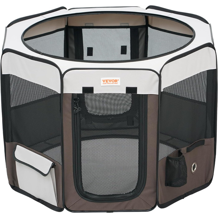 Вольєр для цуценят VEVOR, складаний, 914 x 914 x 584 мм, з мискою, 600D Oxford, для собак та інших дрібних тварин, чорний