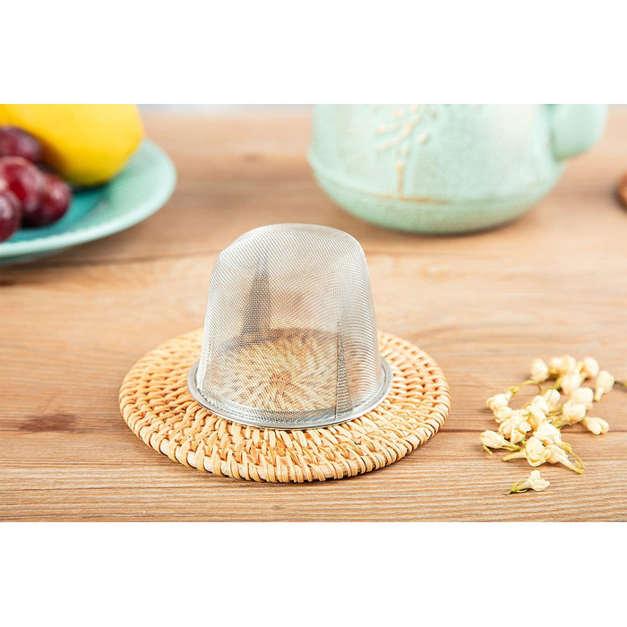 Чайник для плити, чавунний, з ситом для листового чаю, 1,5 л, чорний