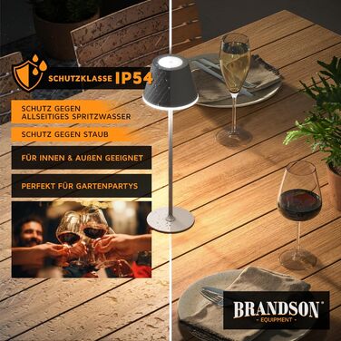 LED настільна лампа CSL з акумулятором - бездротова, сенсорна, димування, 3 кольори світла, метал, великий акумулятор, для дому та вулиці, колір антрацит