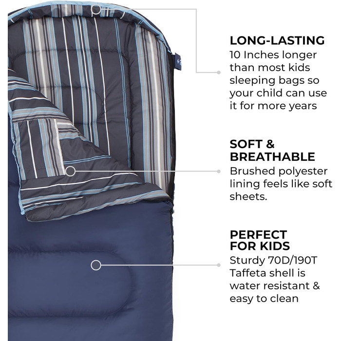 Дитячий спальний мішок TETON Sports Celsius Junior, блакитний, 20°F