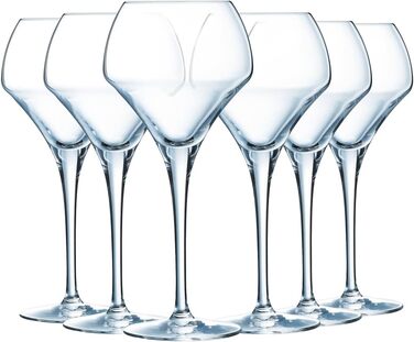 Chef & Sommelier Open Up - Wine Glass 37cl - Set of 6 - Made of Krysta Crystal Glass - Reinforced Packaging - Shine, Transparency and High Durability, Clear