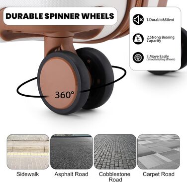 Чемодан British Traveller Hartschalenkoffer Groß, 74.5 x 49 x 30.5 см, з ABS + PC, TSA-замок, 4 колеса, для подорожей та бізнесу (Крем, M)