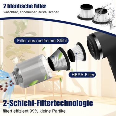 Акумуляторний пилосос AGARLE для авто, ручний міні-пилосос, багатофункціональний з насадкою, для видалення шерсті тварин, потужність 6000 Па