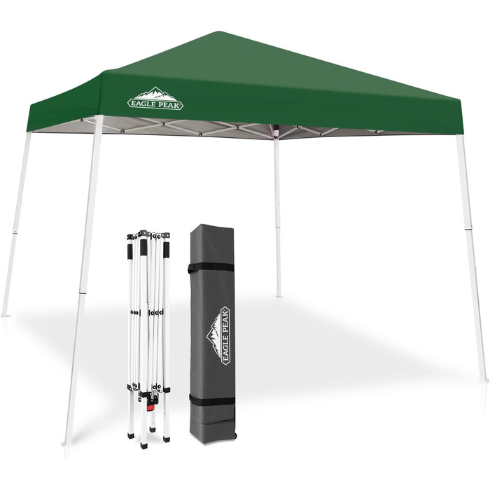 EAGLE PEAK 3 m x 3 m Pop-Up Tent with Sloping Legs (Green)