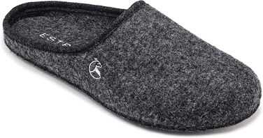 Чоловічі фетрові тапочки ESTRO з фетровою підошвою - теплі зимові домашні тапочки для чоловіків (46 EU, широкі, графіт)