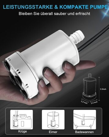 AUTOPkio Camping Shower 12V, Portable Plug-and-Play Outdoor Camping Shower Set with Upgraded Pump for RV, Travel, and Car Washing (Without Spray Gun)