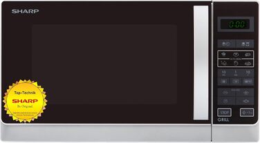 Мікрохвильова піч Sharp R742WW 2-в-1 з грилем, 25 л, 900 Вт, білий