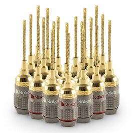 Nakamichi FanLock Excel Serie 24K позолочені бананові штекери 2 мм для акустичних кабелів 10-18 AWG, 4 мм, 16 шт (8 пар)