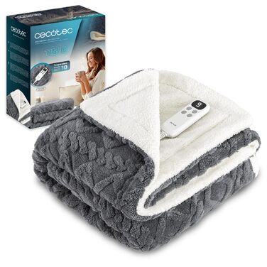 Електрична ковдра Cecotec HeatConfort 200x180 см, 130 Вт, 10 температурних режимів, LCD-контролер, таймер, PTC+ NTC технологія