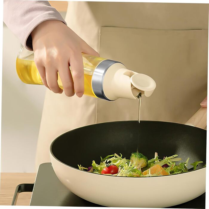 CIYODO Automatic Open and Close Oil Bottle, Auto-Vinegar Bottle, Sauce Bottle, Vinegar and Oil Spout, Sauce Bottle, Sauce Bottles, Vinegar Jar, Clear Vinegar Bottle, Silica Gel White