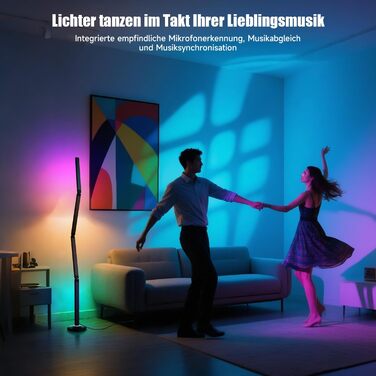 LED лампа Electight RGB для столу з регулюванням яскравості, 800 люмен, складний дизайн, пульт дистанційного керування та додаток, 16 мільйонів кольорів, 99 режимів, синхронізація з музикою та таймер, для читання, офісу та ігор (170см)