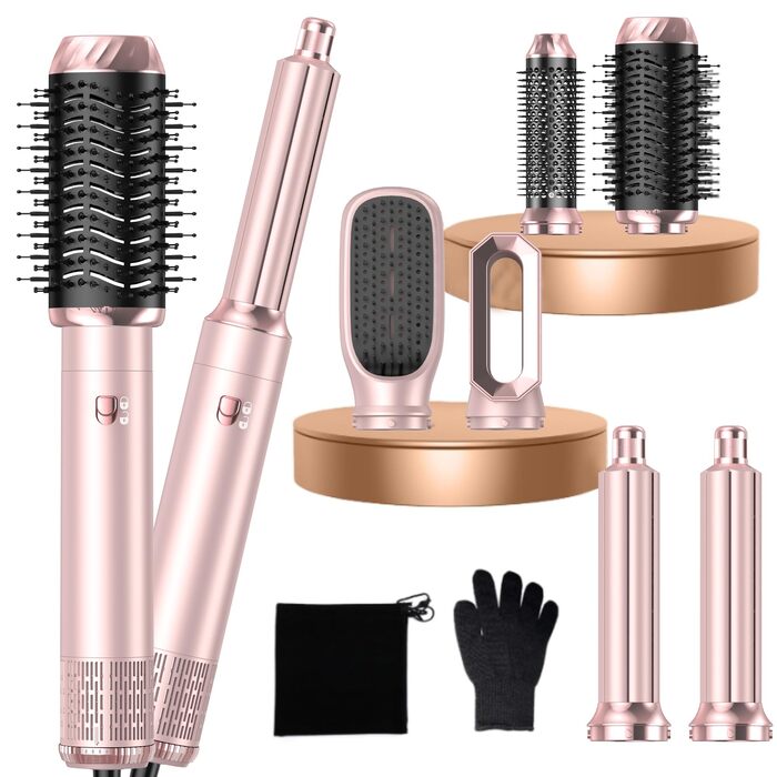 Набір для укладки волосся 6 в 1 Pro Hair Styler: фен, щітка, плойка, автоматична завивка. 1000W, для всіх типів волосся (Оранжевий)