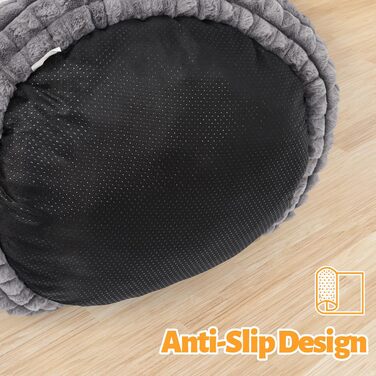 Кішечкове ліжко XIAPIA з м'якого плюшу 58x20 см, зручне та тепле місце для відпочинку котів та маленьких собак, ортопедичне ліжко з неслизьким дном, сірий колір