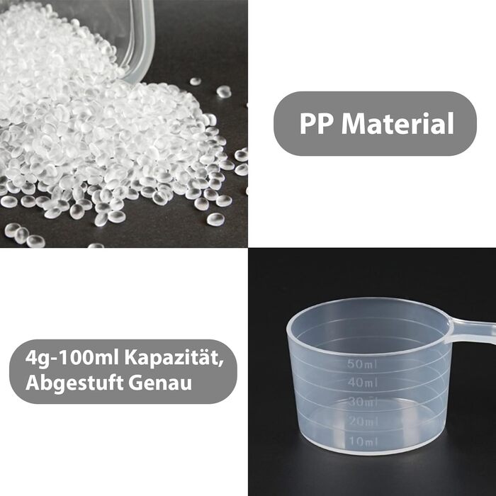 Набір мірних ложок Sinofort 14 шт. з шкалою для приготування, випічки, кави та протеїну (100мл, 70мл, 50мл, 40мл, 30мл, 20мл, 15мл, 10мл)