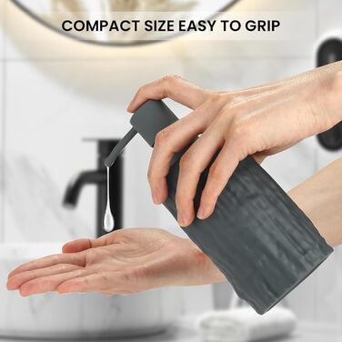 Дозатор для мила білий бамбук, 390 мл, для кухні, ванної кімнати, офісу, дозатор мила для миття посуду