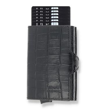Клатч-органайзер Solo Pelle Mech: шкіряний картхолдер з RFID захистом для 11 карт (Kroko Schwarz)