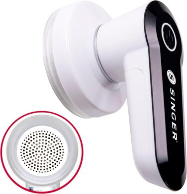 SINGER Компактний видалення ворсу та клубочків, портативний, на батарейках, з 3 лезами з нержавіючої сталі та знімним контейнером для ворсу