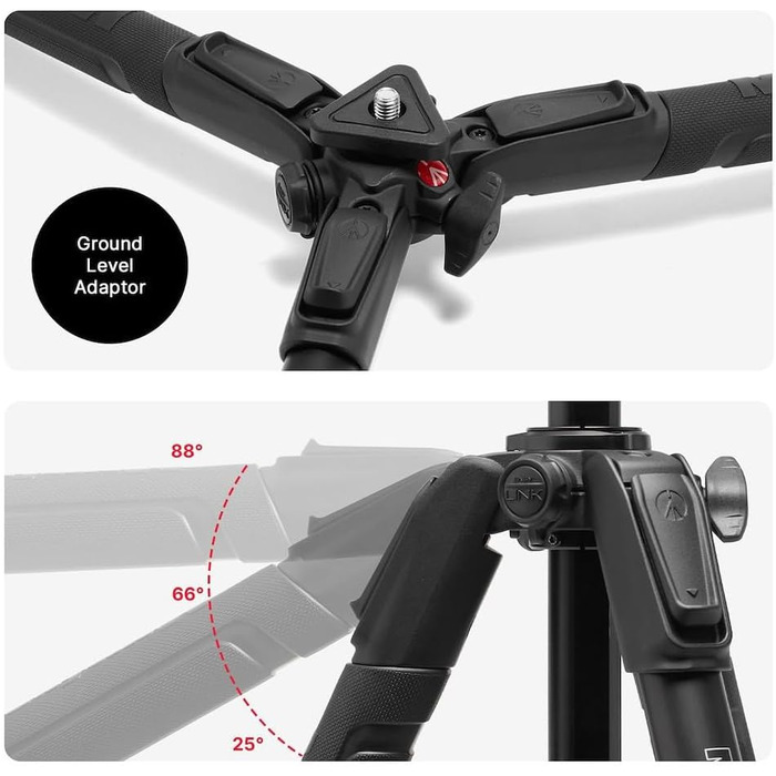 Штатив Manfrotto 190X з алюмінію – 3-секційний для бездзеркальних та DSLR камер (Alu 3 Segm Kit з Arca Swiss)