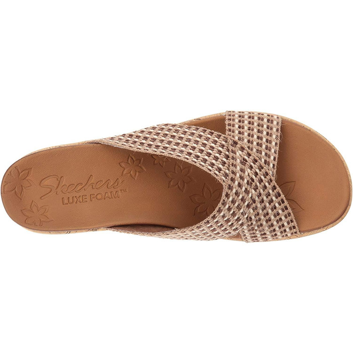 Босоніжки жіночі Skechers Beverlee-Delighted на танкетці, натуральна шкіра, 38.5 EU