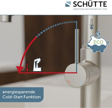 Кухонний змішувач SCHÜTTE 79562 Blackpool з висувною лійкою, поворотний на 360°, з однорідним змішувачем, нержавіюча сталь