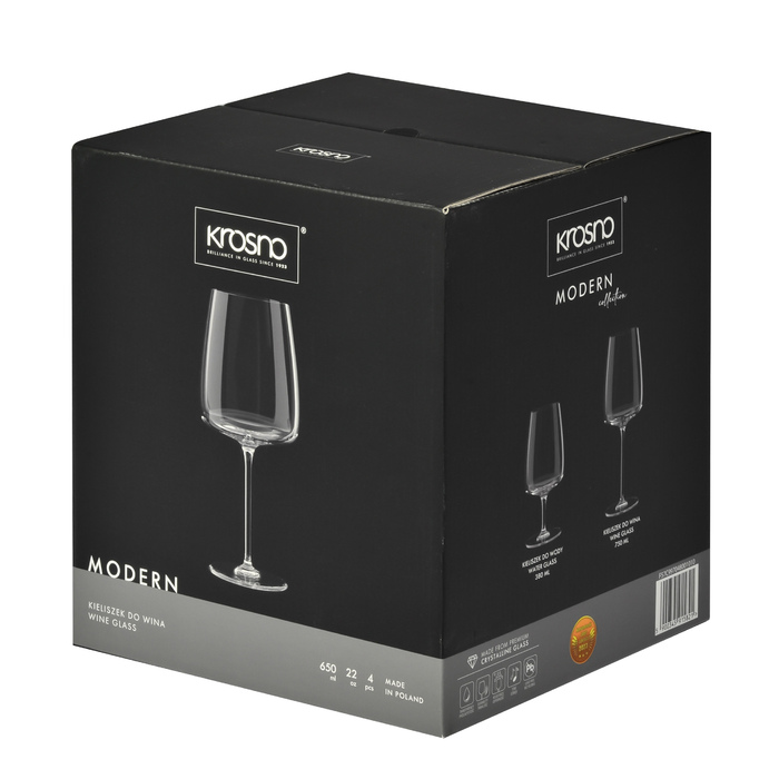 Келихи для білого вина Krosno Modern, прозорі, 480 мл, 4 шт.