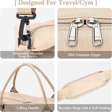 Спортивна сумка для подорожей та фітнесу, водонепроникна, з відділенням для взуття, 47x37x22 см (38л)