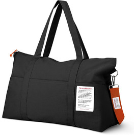 Спортивна сумка Flintronic для жінок, дорожня сумка-мішок, сумка на вихідні, дорожня сумка з чохлом для тележки, водонепроникна спортивна сумка, сумка для подорожей, ручна поклажа для спорту, подорожей, літака (чорна)