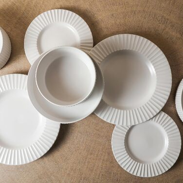 Посуд Christian Siriano Lusso Tafelservice 16 предметів, білий, кераміка для 4 осіб – Opulenter Garten