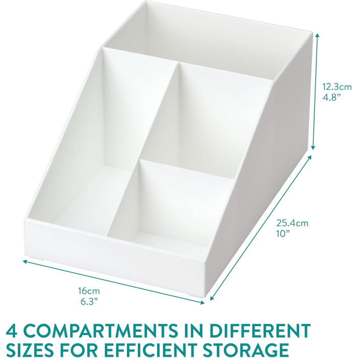 Navaris Coffee Dispenser Organizer - Accessory Storage - Coffee Bar for sugar, milk, napkins, pods - Coffee Station with 7 compartments (4 compartments, White)
