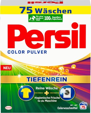 Пральний порошок Persil Color Tiefenrein для кольорових речей, гігієнічна свіжість, ефективний від 20°C до 60°C, 75 прань