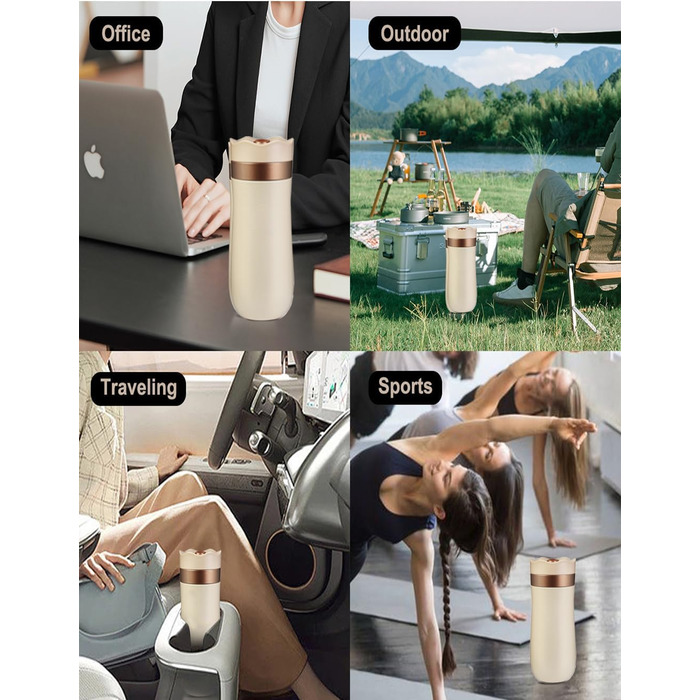 Френч-прес для кави: портативна кавоварка з тришаровим фільтром, чашка-термос з нержавіючої сталі, для приготування кави, чаю та води