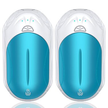 Електричні грілки для рук 2 шт. OUTJUT, 6000mAh, 3 режими нагріву, USB, 20 годин роботи, для зимових видів спорту, подарунок на Новий Рік (4-Білий та Синій)