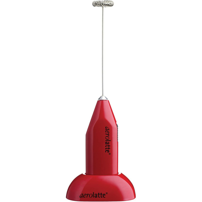 Aerolatte - бездротовий спінювач молока з тримачем, на батарейках, з нержавіючої сталі (червоний)